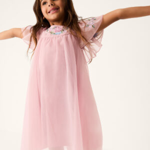 Evita Floral Embroidered Swing Dress