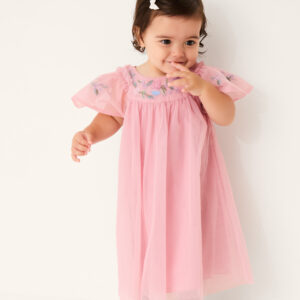 Baby Evita Floral Embroidered Swing Dress