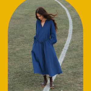 East Mahi Corduroy Midi Dress Blue