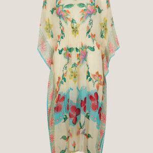 Monsoon Women's Yellow & Green Floral Print Gloria Kaftan