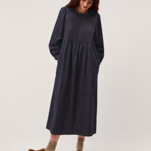 Remy Pintuck Denim Midi Dress Blue