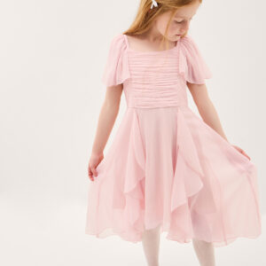 Joy Ruffle Chiffon Party Dress Pink