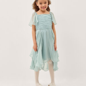 Joy Ruffle Chiffon Party Dress Green