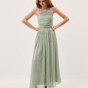 Monsoon Girls Light Green Ellay Cross Back Chiffon Prom Dress, Size: 15 Years
