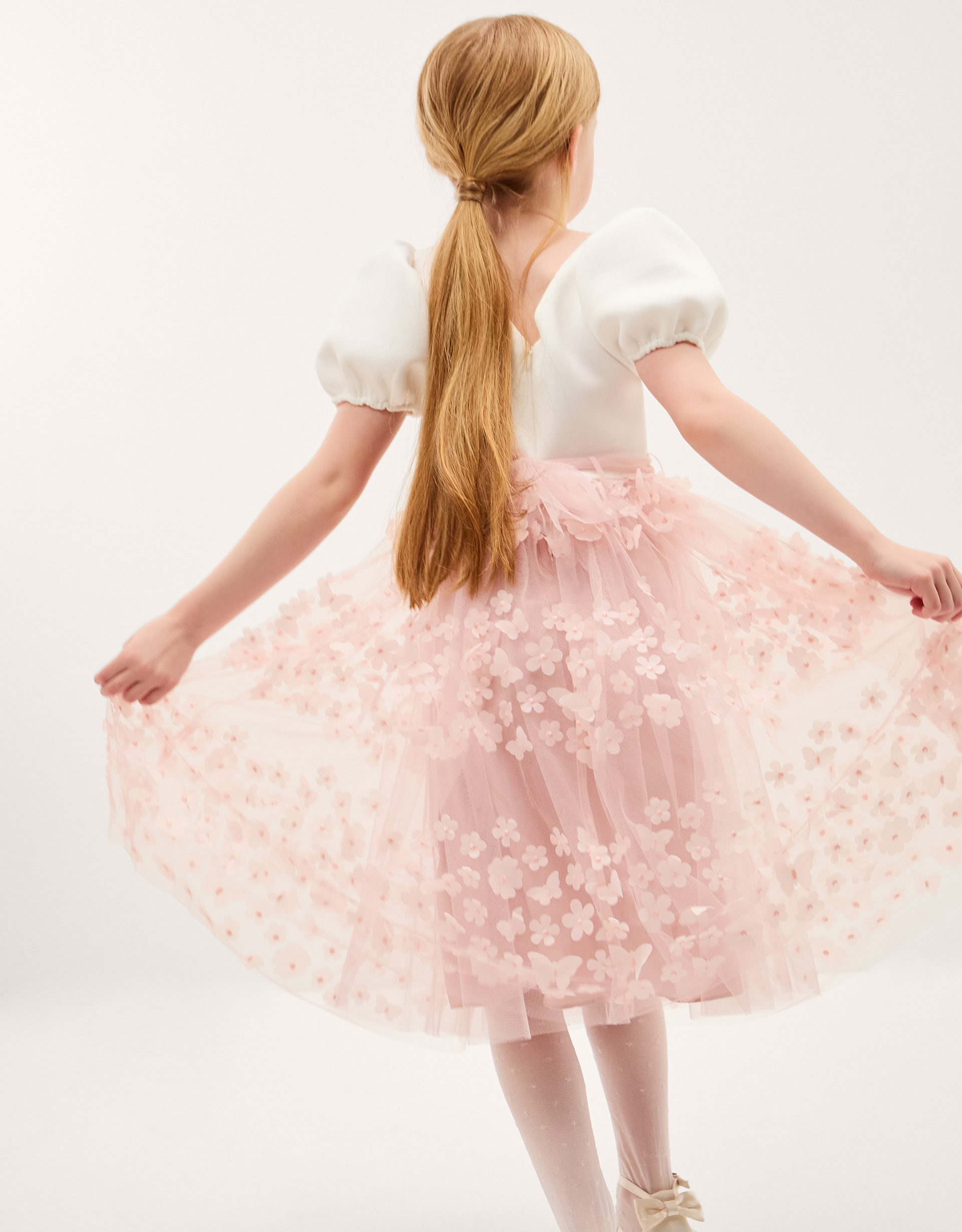 Laura Appliqué Flower Scuba Dress Pink