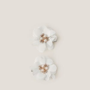 2-Pack Pearl Flower Hair Clips Ivory