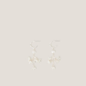 Diamanté Flower Hoop Drop Earrings