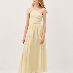 Texas One Shoulder Prom Dress Yellow
