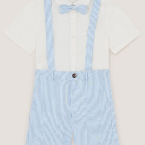 Theo 3-Piece Stripe Short Suit with Braces Blue