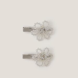 2-Pack Beaded Flower Hair Clips