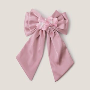 Rebecca Flower Satin Bow Hair Clip