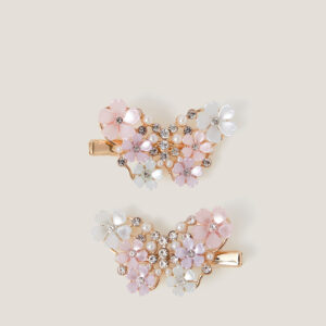 2-Pack Floral Butterfly Hair Clips