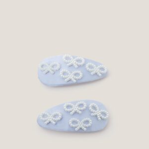 2-Pack Pearl Bow Hair Clips