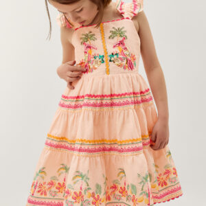 Tina Tropical Toucan Embellished Dress Pink