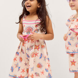 Shell Print Playsuit Orange