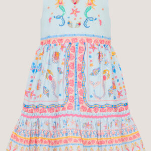 Baby Mermaid Print Dress Blue
