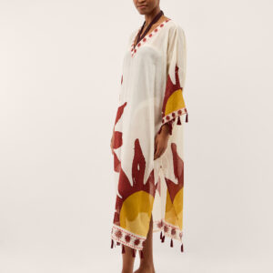 Anissa Sun Print Midi Kaftan