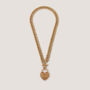 Heart Padlock T-Bar Necklace