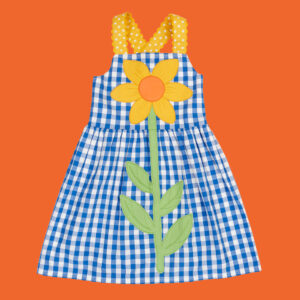 Frugi Allie Check Print Dress Blue