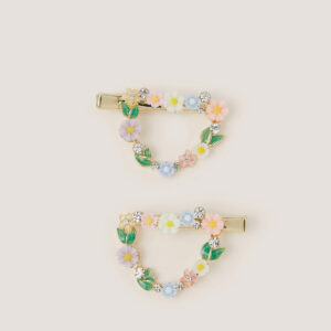2-Pack Floral Heart Hair Clips