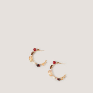 Glass Bead Hoop Earrings