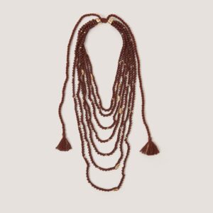 Bead Tassel Layered Necklace