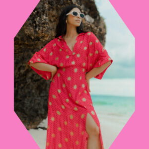 Sundress Soidee Sun Print Midi Dress Pink