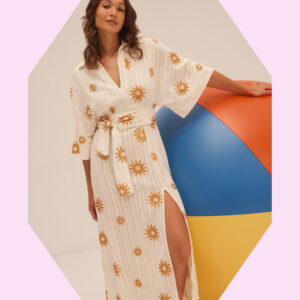 Sundress Soidee Sun Print Midi Dress White