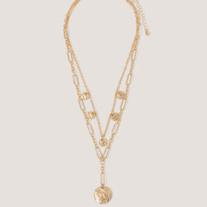 Coin Pendant Layered Necklace