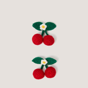 2-Pack Crochet Cherry Hair Clips