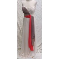 Debut Strapless Dress (bnwt) Cream/brown Size: 14