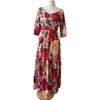 Sandro V-neck Maxi Dress Cream Floral Size: 10