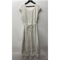 Hannoh Wessel Linen Mix Belted Dress White Size: 10