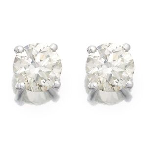 18ct White Gold 1 Carat Diamond Solitaire Stud Earrings