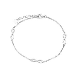 Silver Infinity Station Bracelet - 7.5in