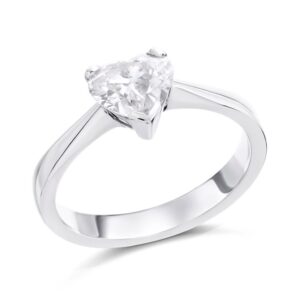 18ct White Gold Diamond Solitaire Engagement Ring - 89pts - L/I2