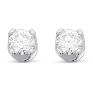 18ct White Gold Diamond Solitaire Earrings - 81pts per pair - H/I1