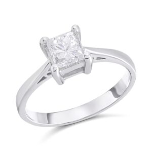 18ct White Gold Diamond Solitaire Engagement Ring - 1.1ct - I/I2
