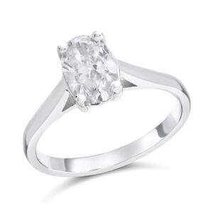 Platinum Diamond Solitaire Engagement Ring - 1.38ct - K/I1