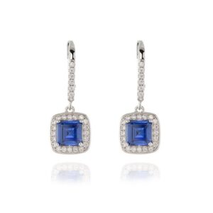 Cachet Idola Blue And White Cubic Zirconia Drop Earrings