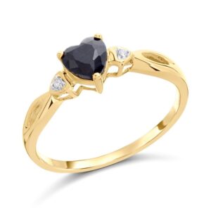 9ct Gold Black Sapphire And Diamond Ring